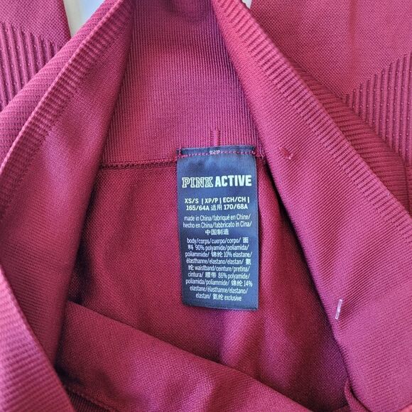VS PINK burgundy Hugh rise leggings - Picture 3 of 4